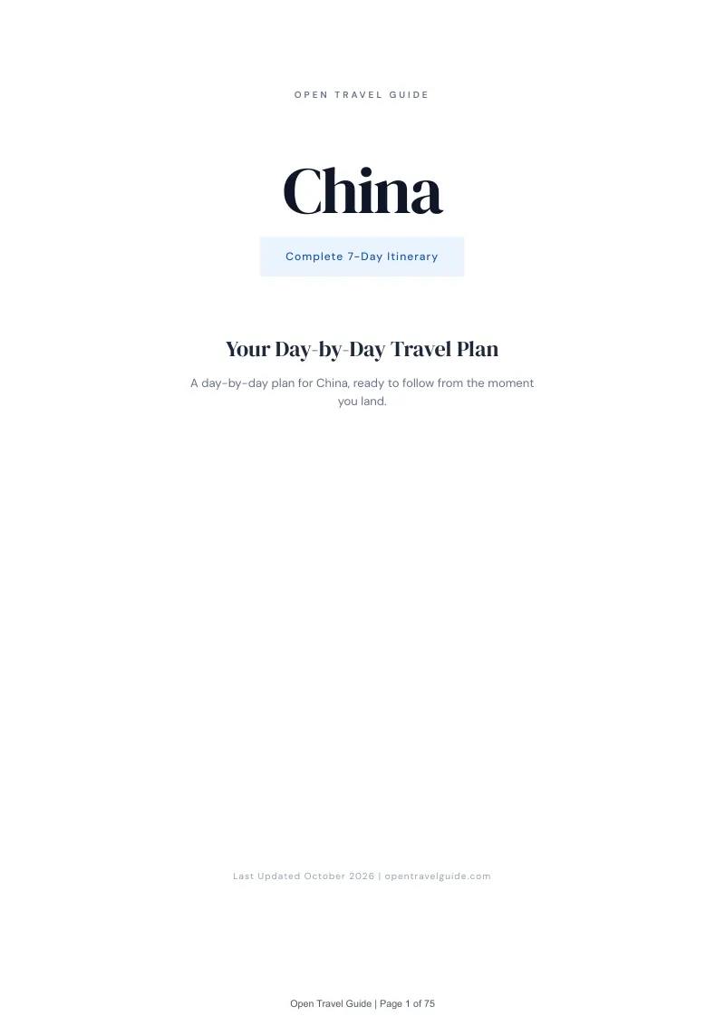China 7-Day Itinerary: Cover