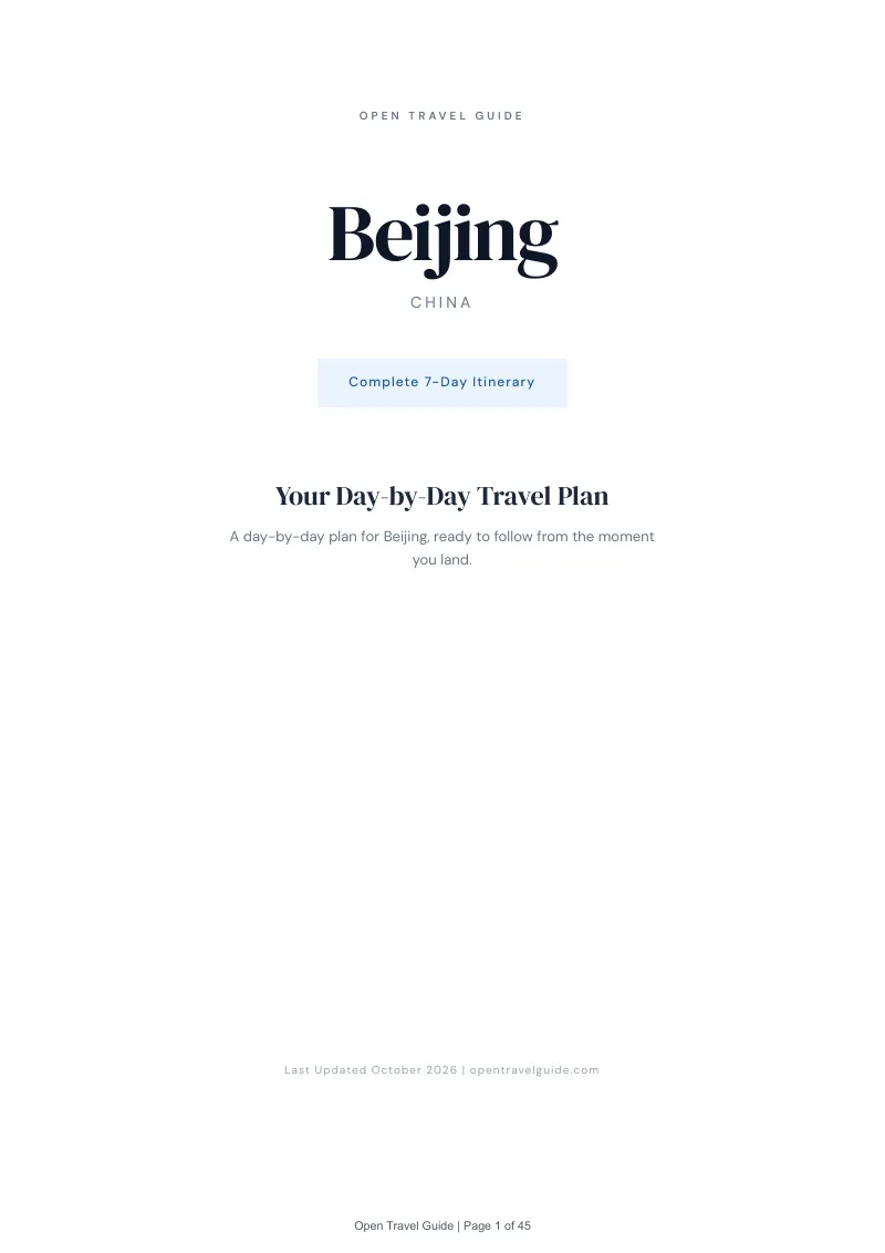 Beijing 7-Day Itinerary: Cover