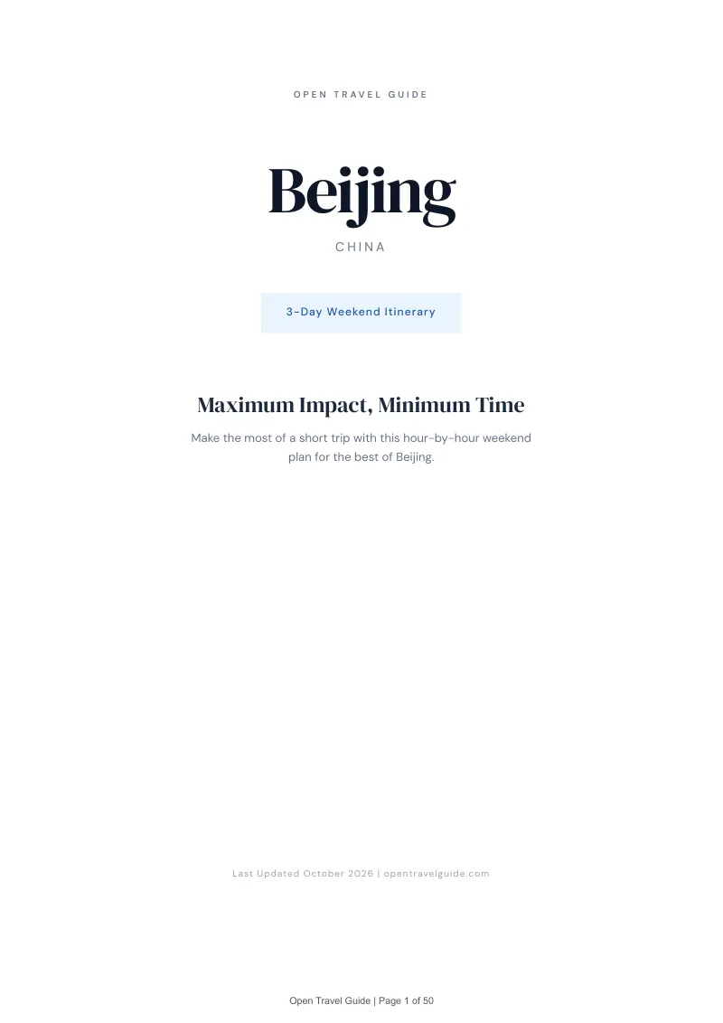 Beijing 3-Day Weekend Itinerary: Cover