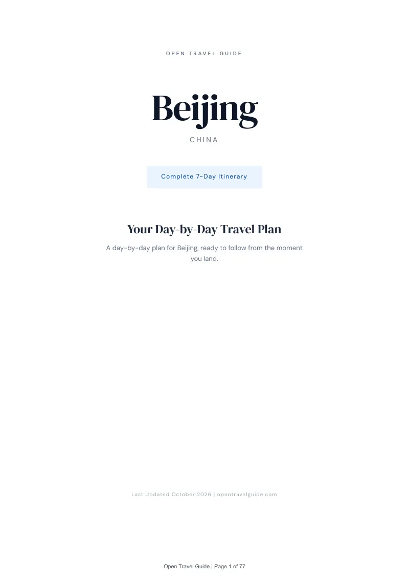 Beijing 7-Day Itinerary: Cover