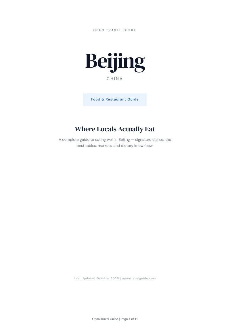Beijing Food & Restaurant Guide: Cover