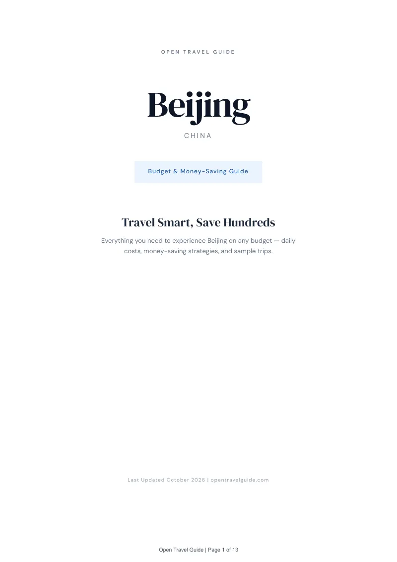 Beijing Budget & Money-Saving Guide: Cover