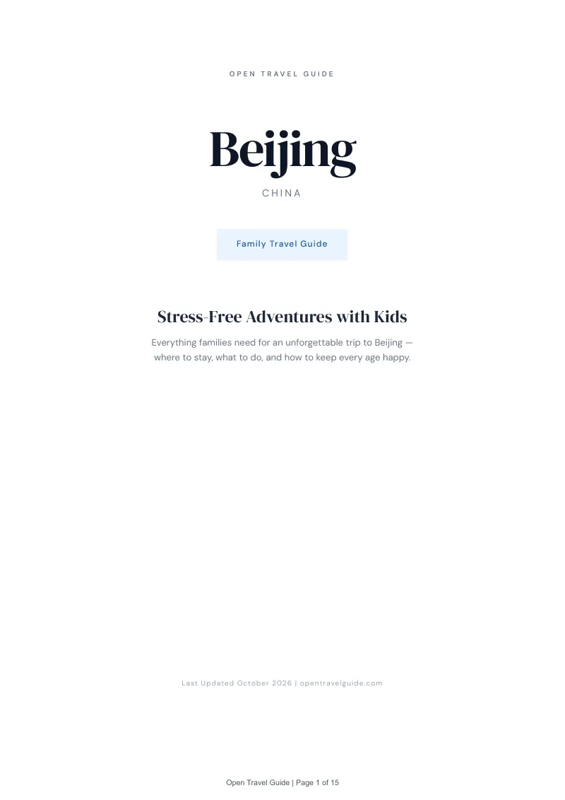 Beijing Family Travel Guide: Cover