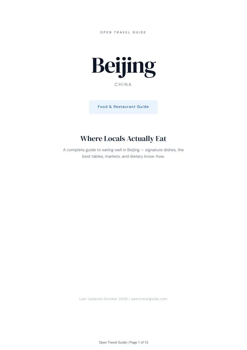 Beijing Food & Restaurant Guide: Cover