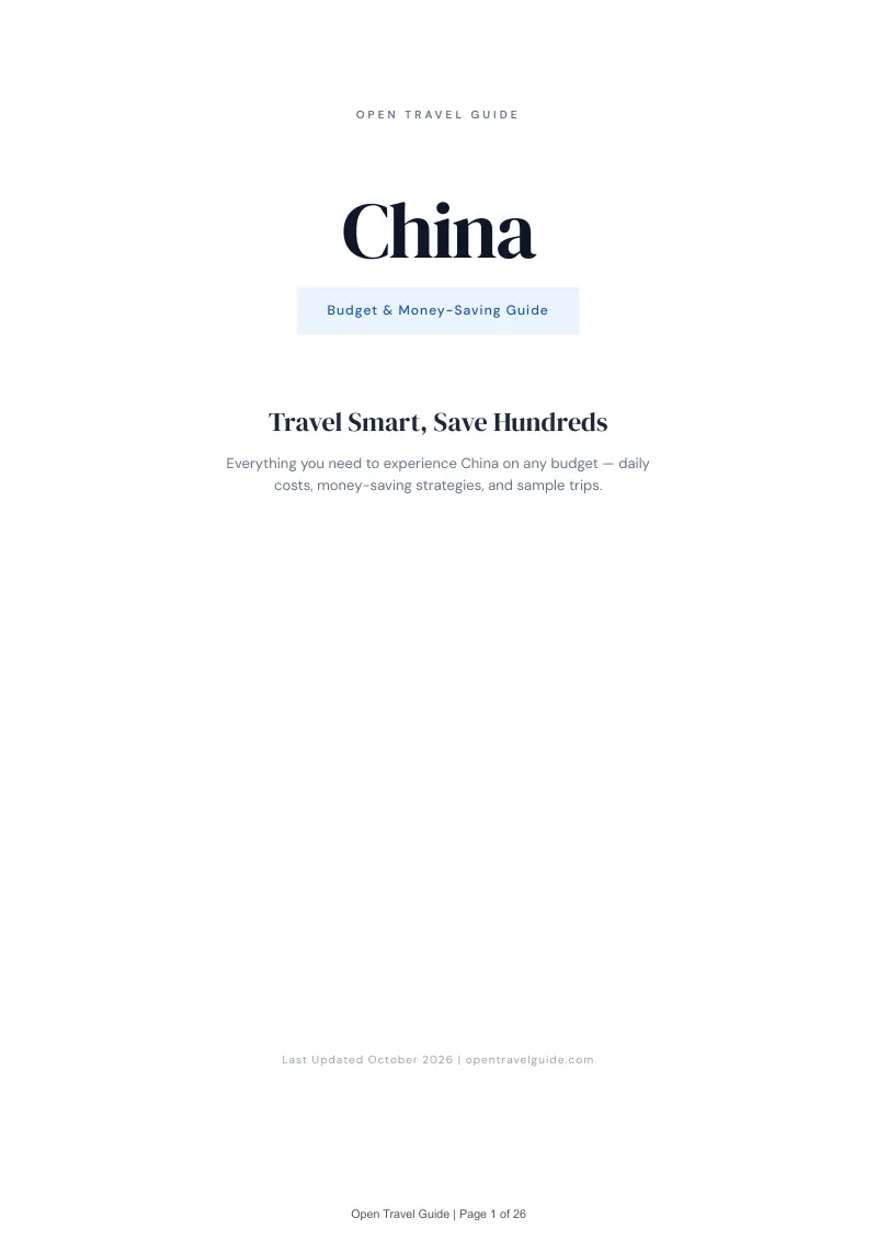 China Budget & Money-Saving Guide: Cover