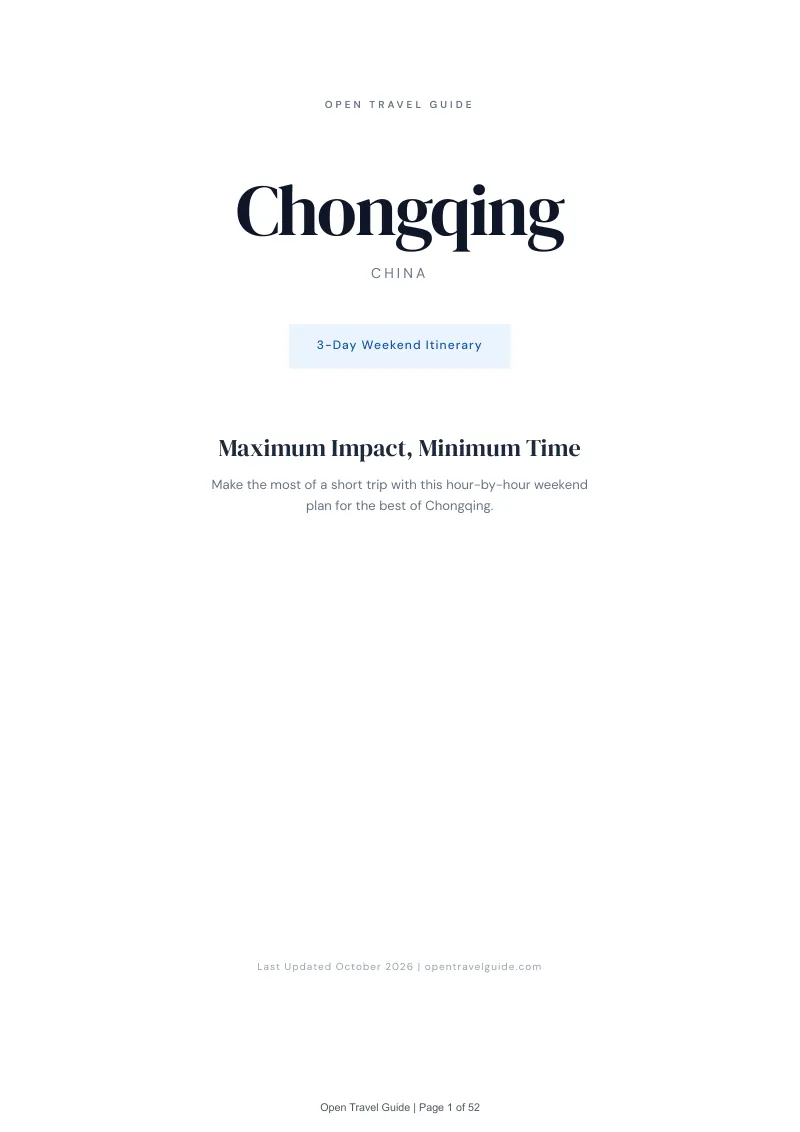 Chongqing 3-Day Weekend Itinerary: Cover