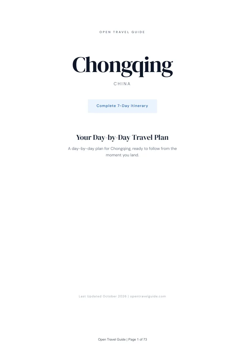 Chongqing 7-Day Itinerary: Cover