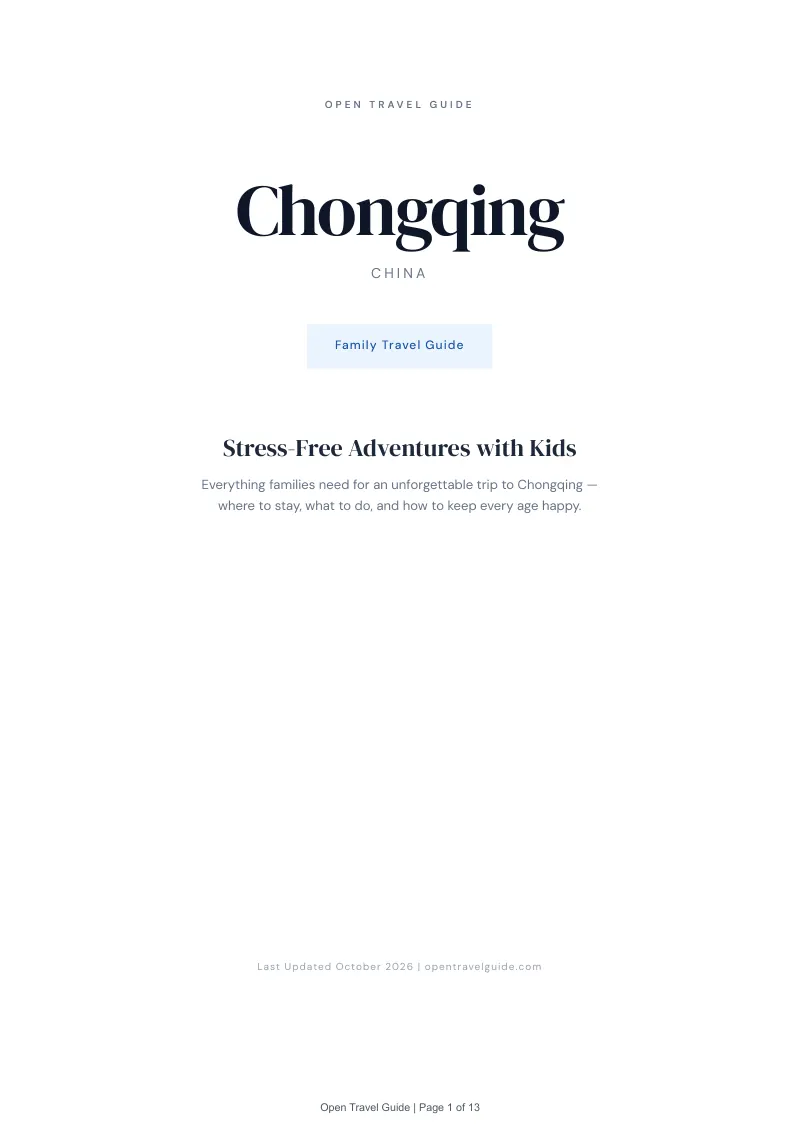 Chongqing Family Travel Guide: Cover