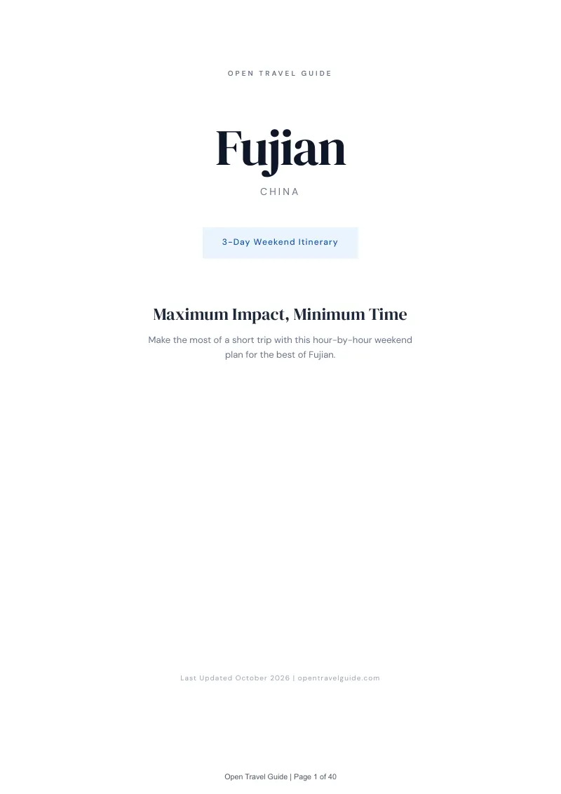 Fujian 3-Day Weekend Itinerary: Cover
