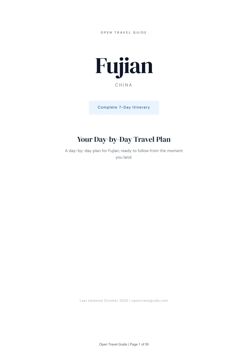 Fujian 7-Day Itinerary: Cover