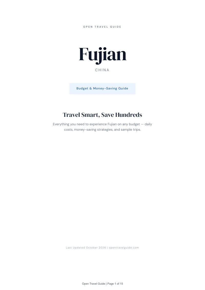 Fujian Budget & Money-Saving Guide: Cover