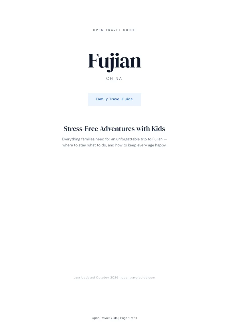 Fujian Family Travel Guide: Cover