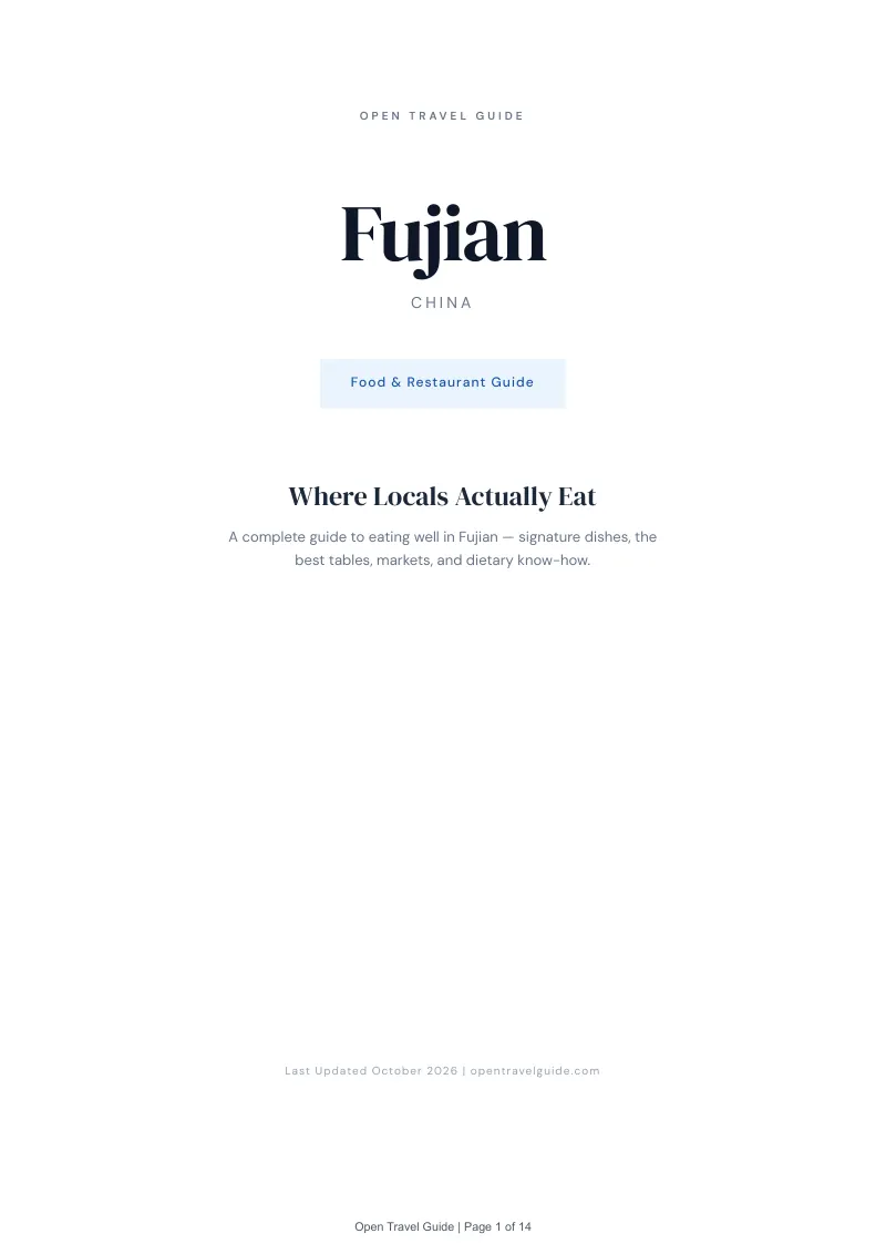 Fujian Food & Restaurant Guide: Cover