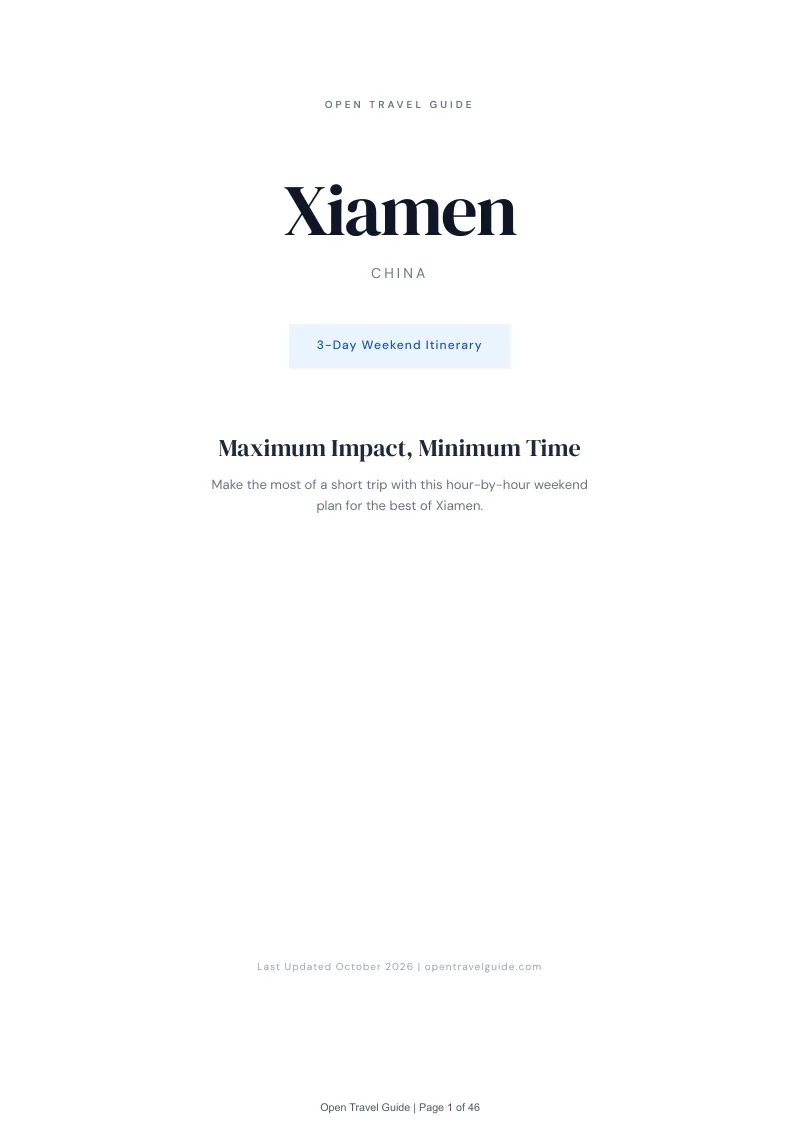 Xiamen 3-Day Weekend Itinerary: Cover
