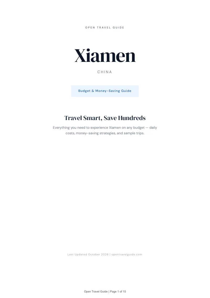 Xiamen Budget & Money-Saving Guide: Cover
