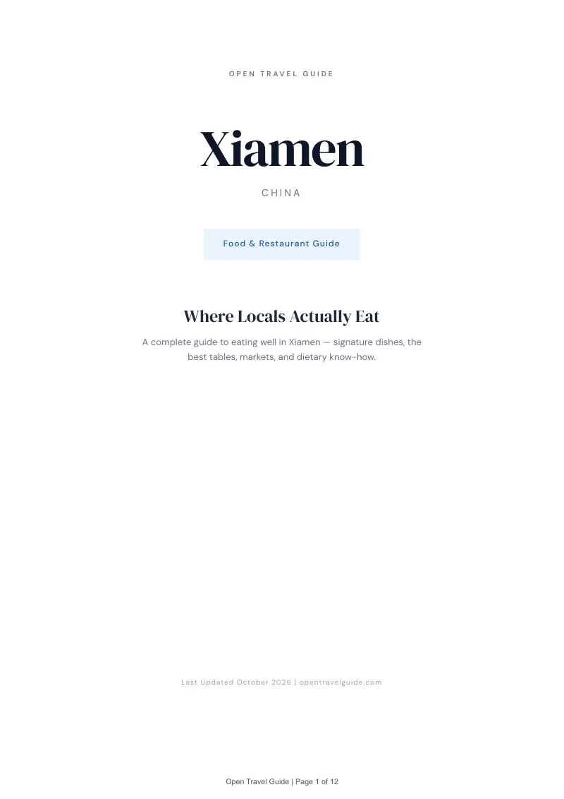 Xiamen Food & Restaurant Guide: Cover