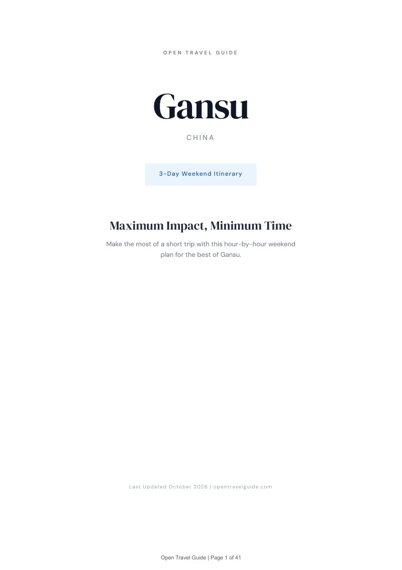 Gansu 3-Day Weekend Itinerary: Cover