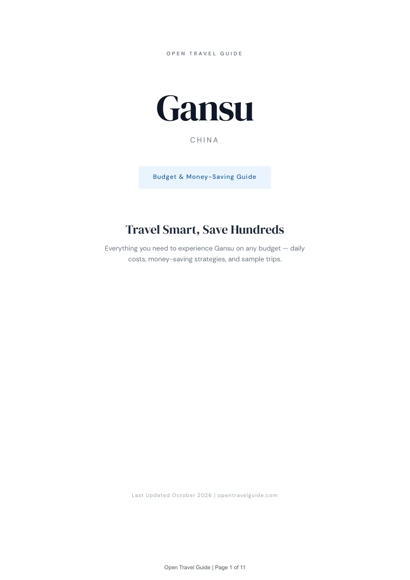 Gansu Budget & Money-Saving Guide: Cover