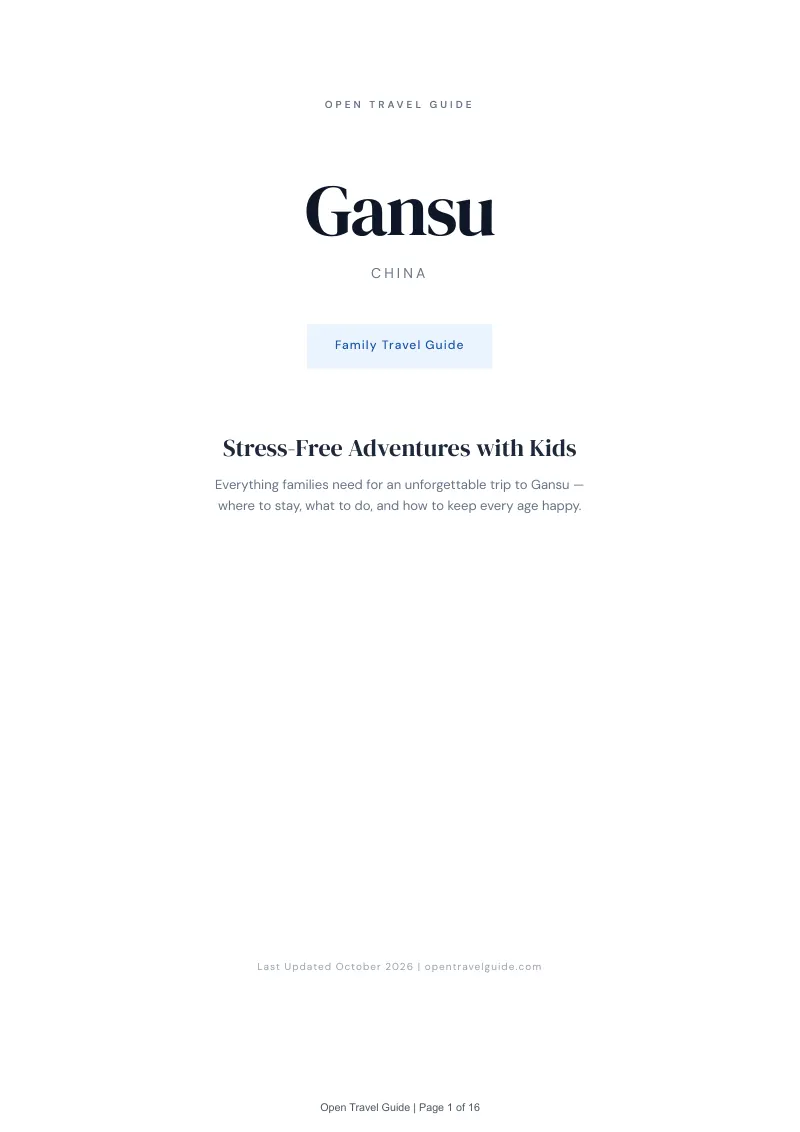 Gansu Family Travel Guide: Cover