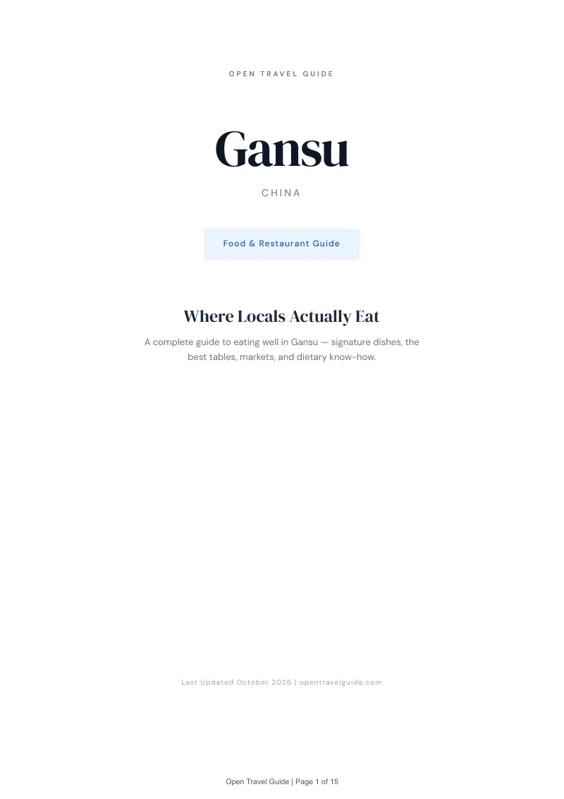 Gansu Food & Restaurant Guide: Cover