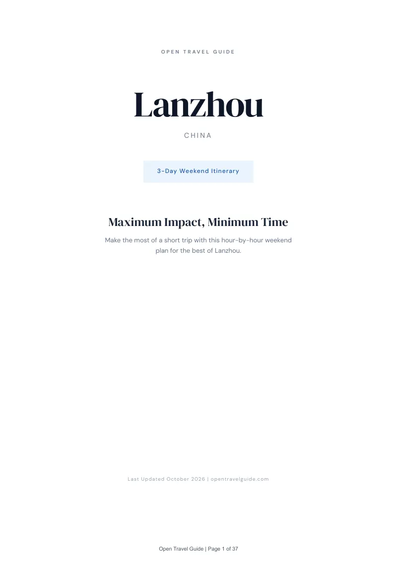 Lanzhou 3-Day Weekend Itinerary: Cover
