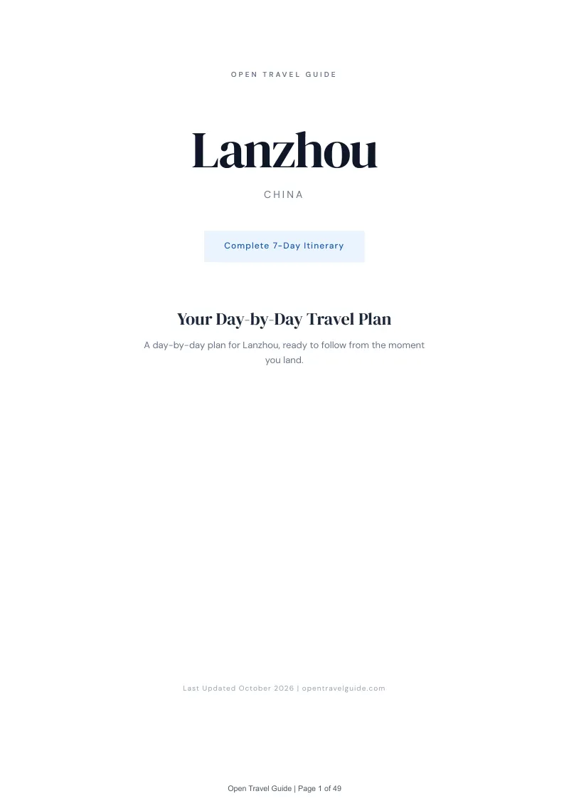 Lanzhou 7-Day Itinerary: Cover