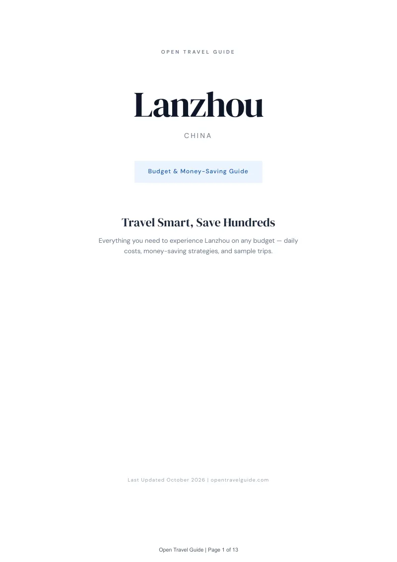 Lanzhou Budget & Money-Saving Guide: Cover