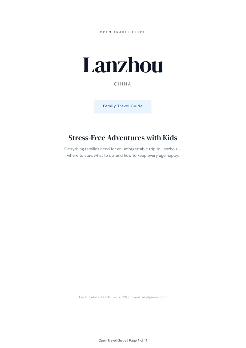 Lanzhou Family Travel Guide: Cover