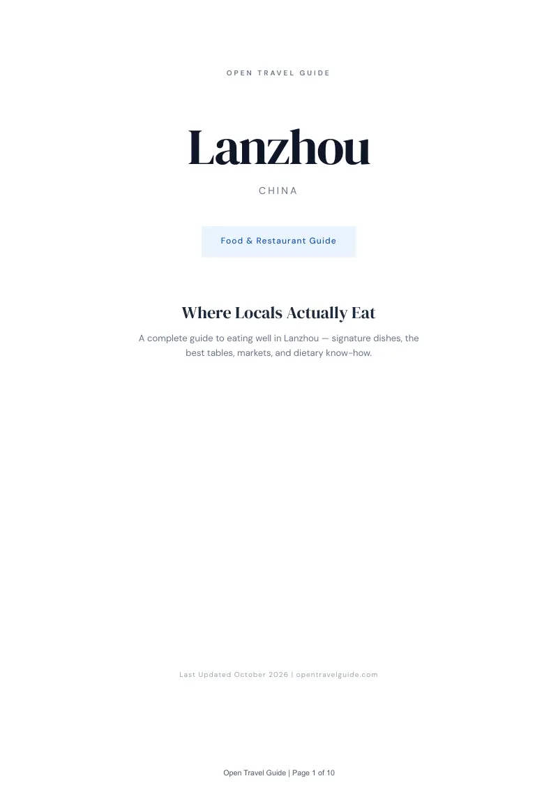 Lanzhou Food & Restaurant Guide: Cover