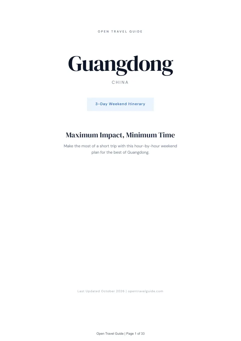 Guangdong 3-Day Weekend Itinerary: Cover