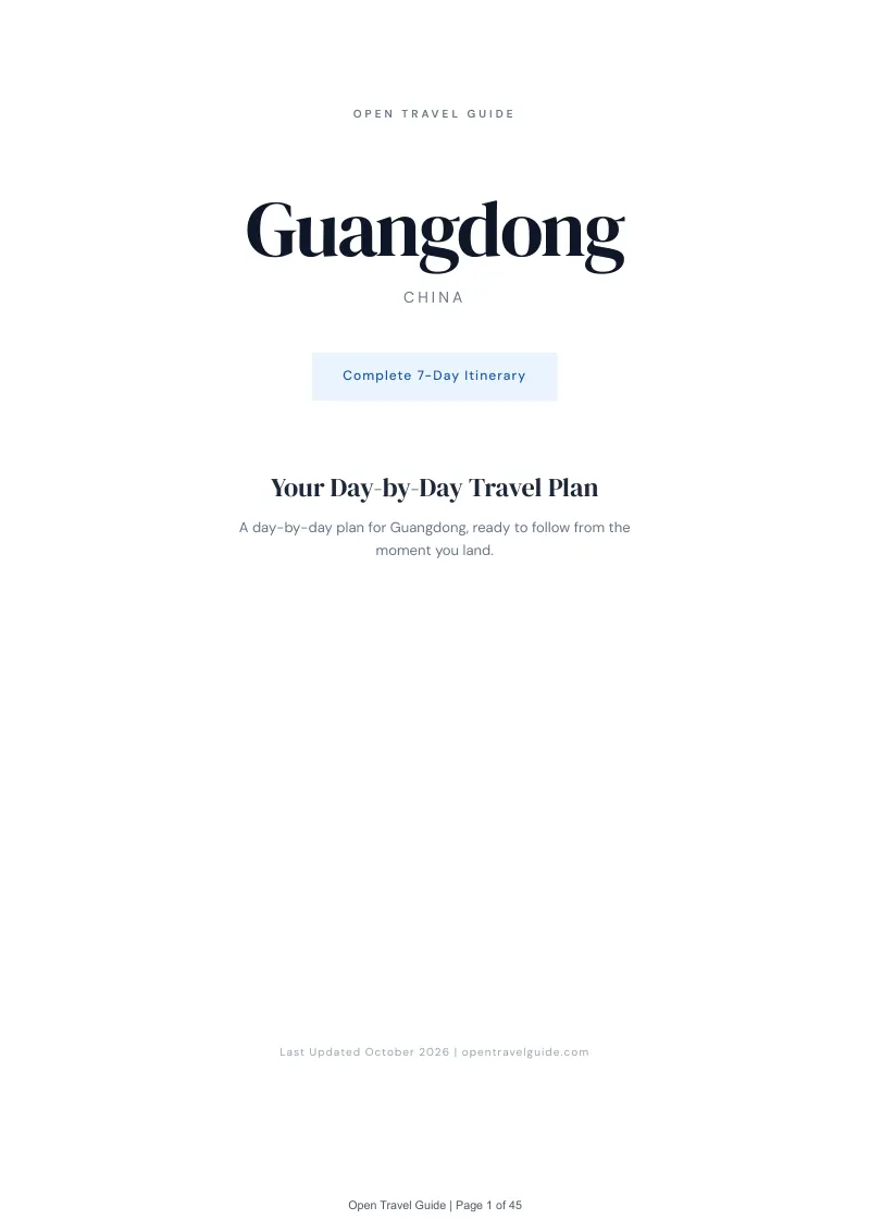 Guangdong 7-Day Itinerary: Cover