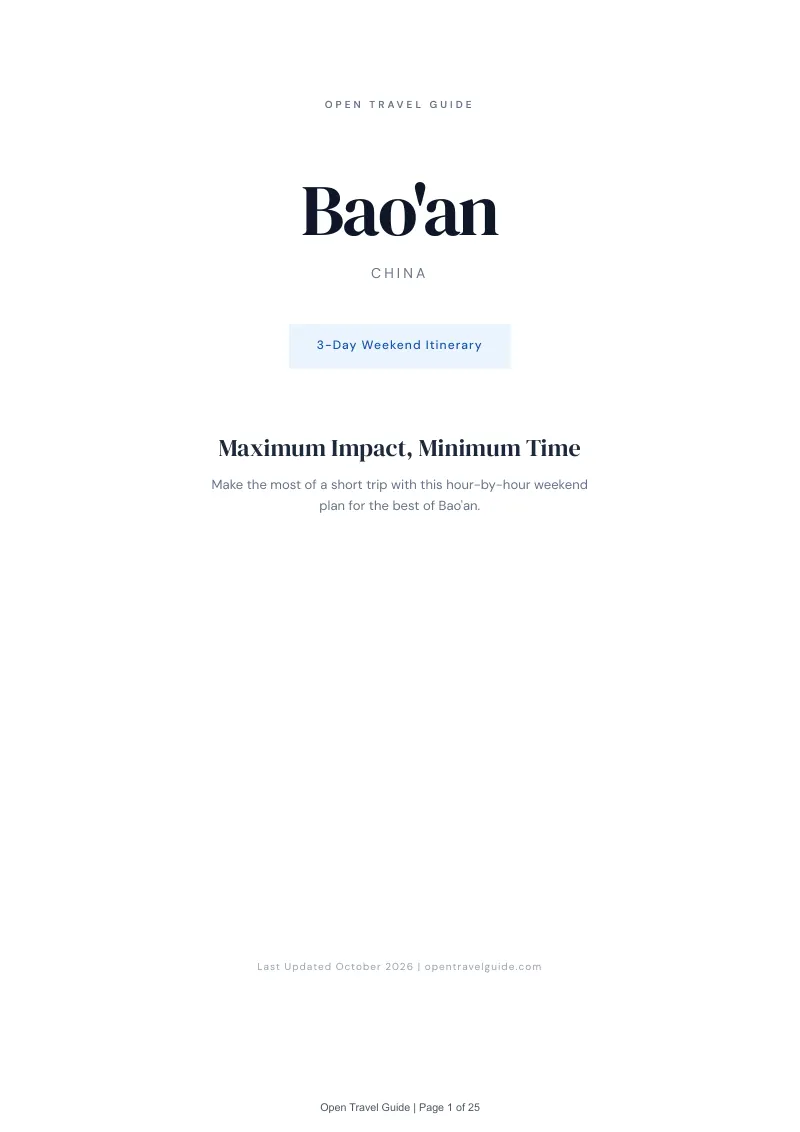 Bao An 3-Day Weekend Itinerary: Cover