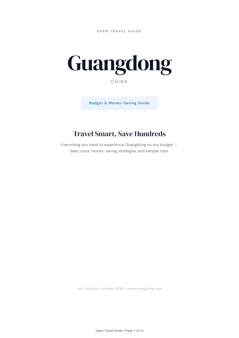 Guangdong Budget & Money-Saving Guide: Cover