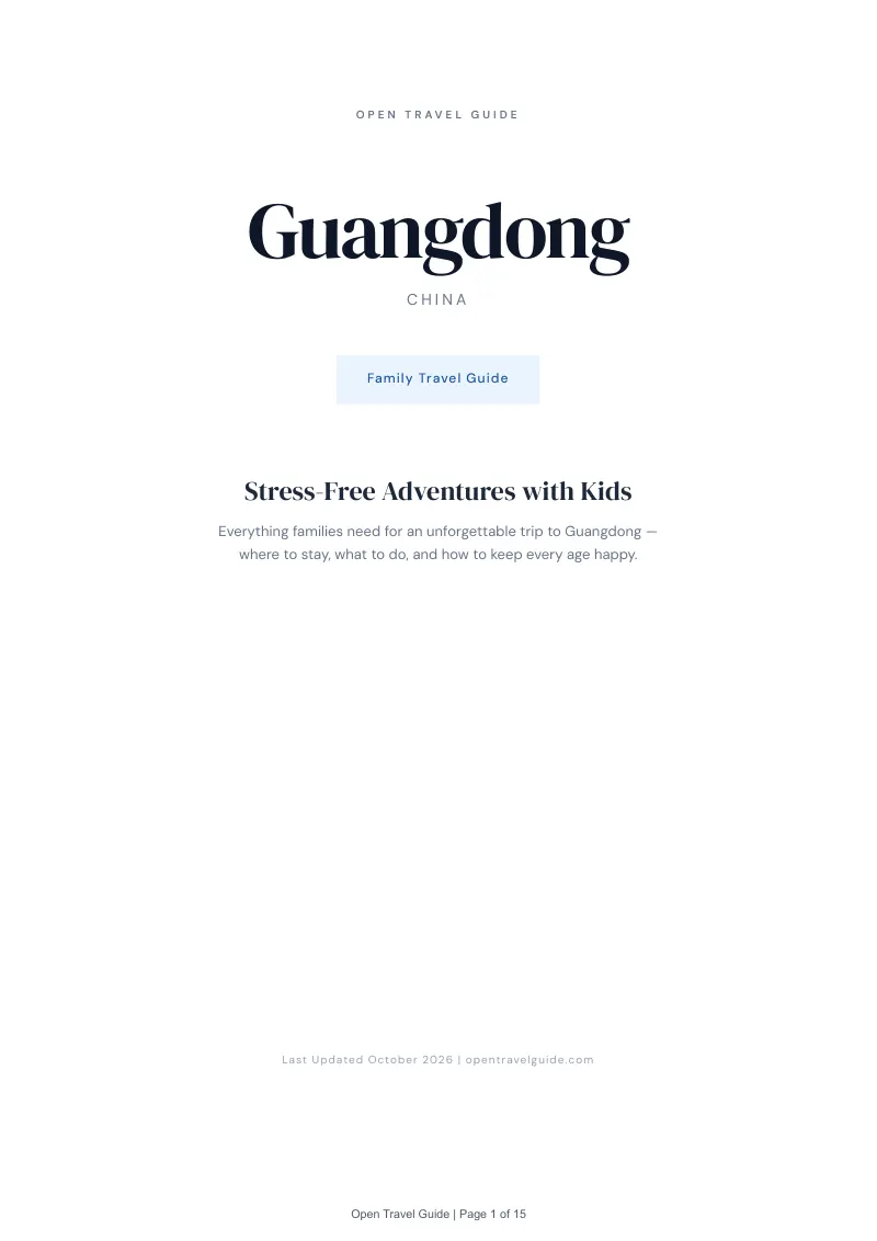 Guangdong Family Travel Guide: Cover