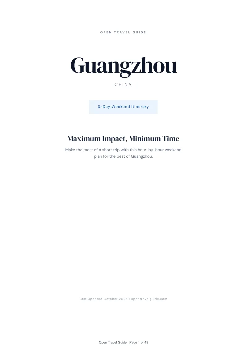 Guangzhou 3-Day Weekend Itinerary: Cover