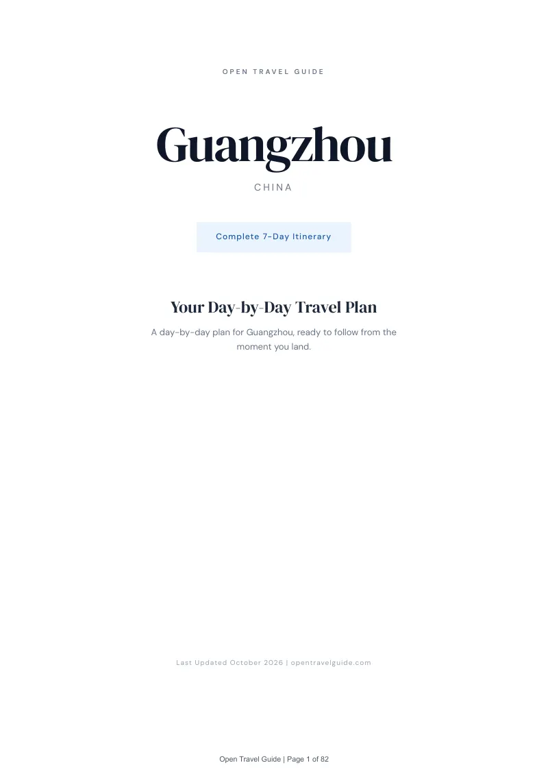 Guangzhou 7-Day Itinerary: Cover