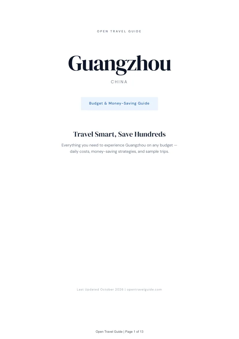 Guangzhou Budget & Money-Saving Guide: Cover