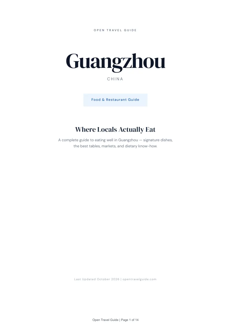 Guangzhou Food & Restaurant Guide: Cover