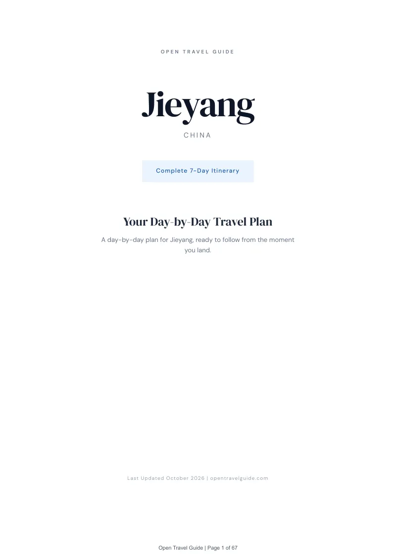 Jieyang 7-Day Itinerary: Cover
