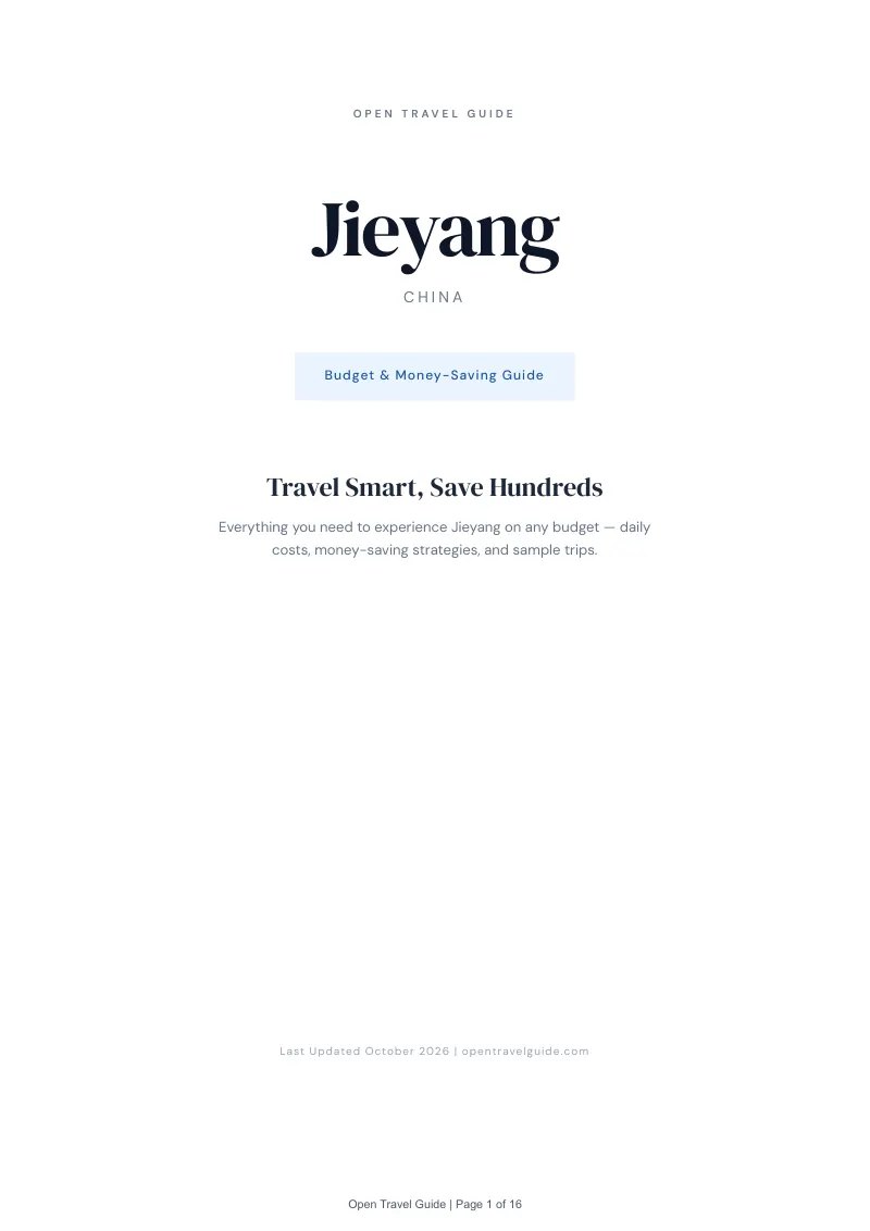 Jieyang Budget & Money-Saving Guide: Cover