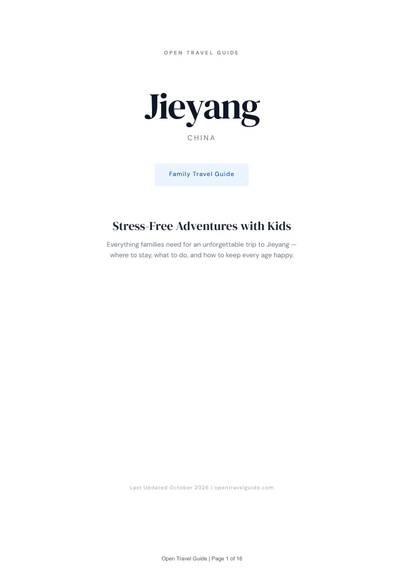 Jieyang Family Travel Guide: Cover