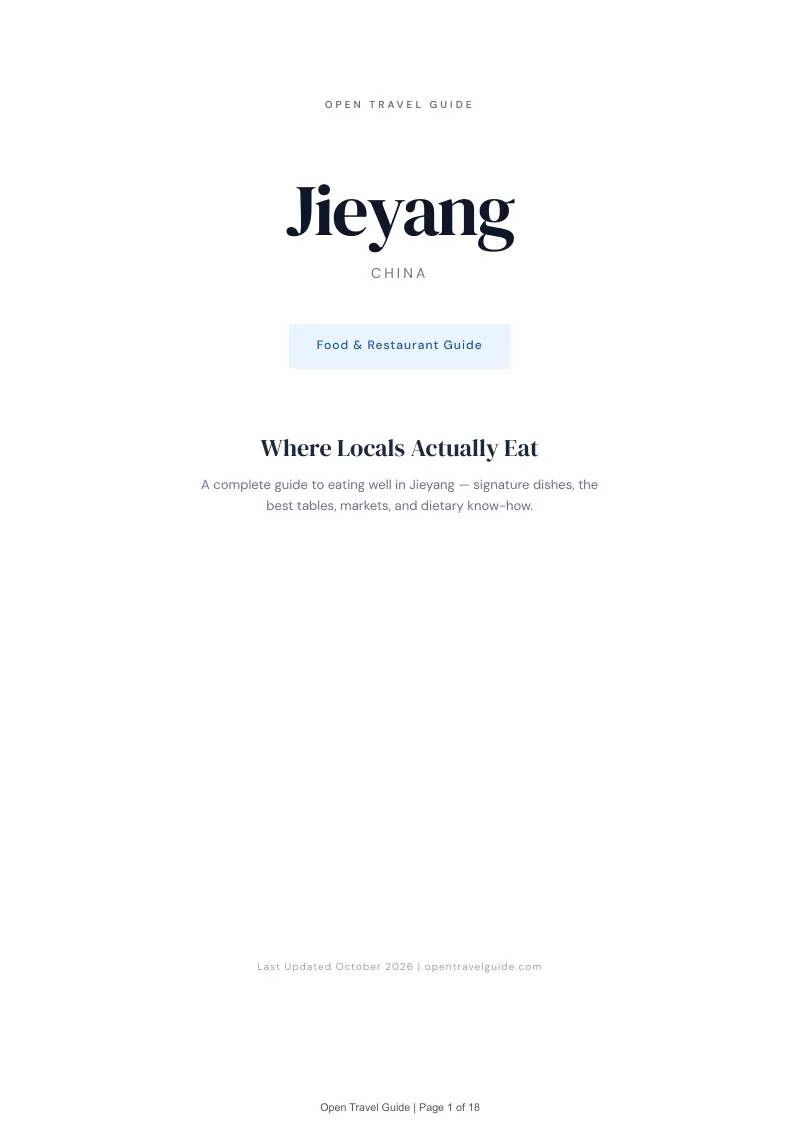 Jieyang Food & Restaurant Guide: Cover