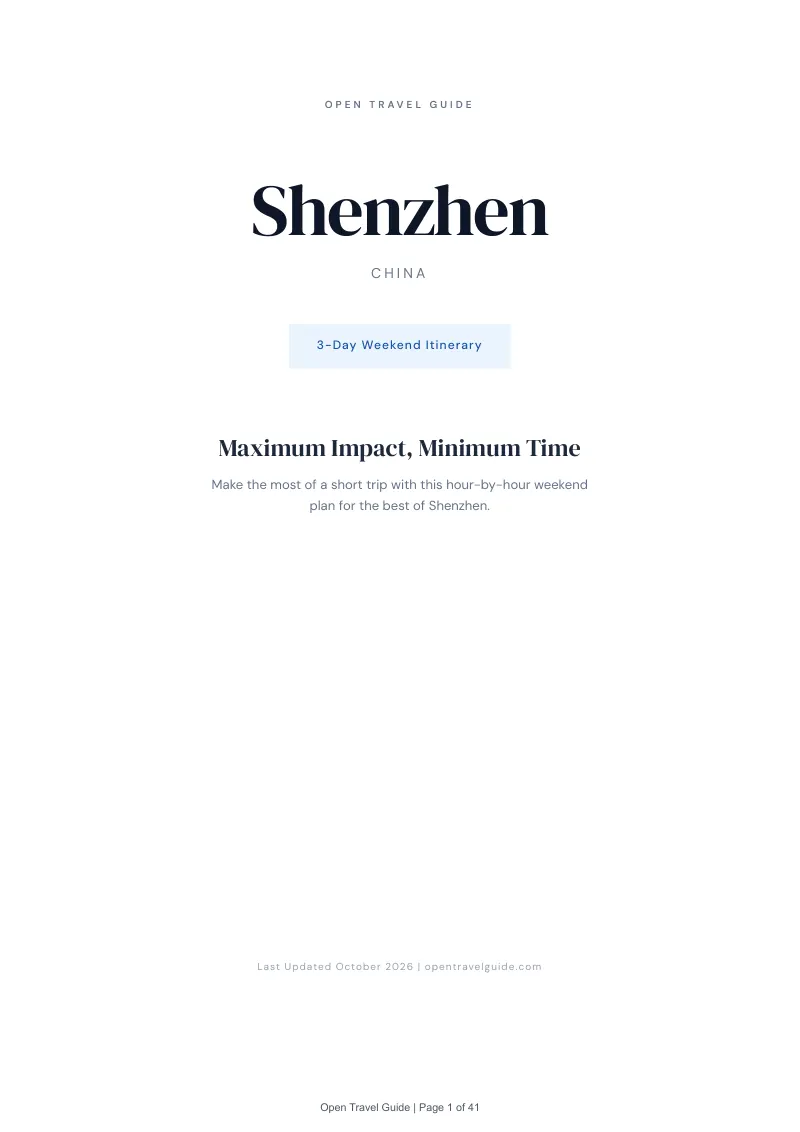 Shenzhen 3-Day Weekend Itinerary: Cover