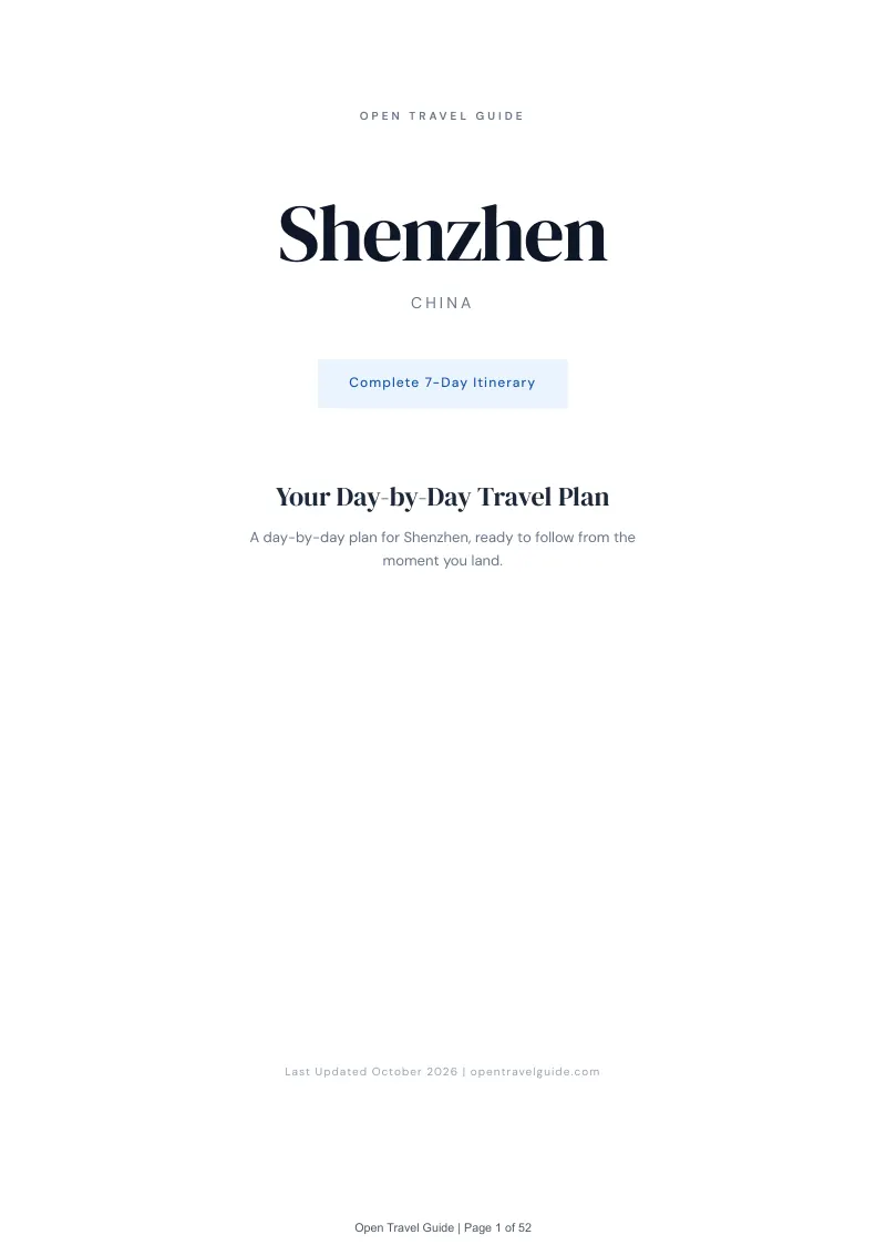 Shenzhen 7-Day Itinerary: Cover