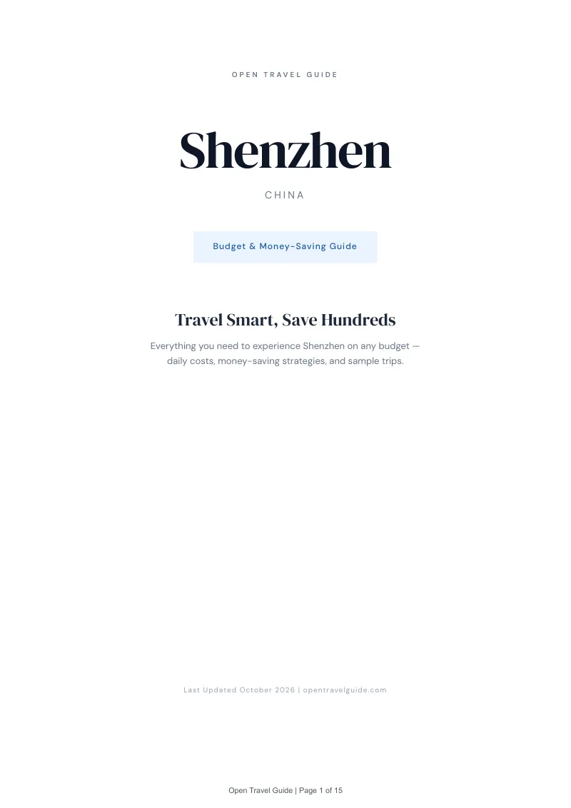 Shenzhen Budget & Money-Saving Guide: Cover