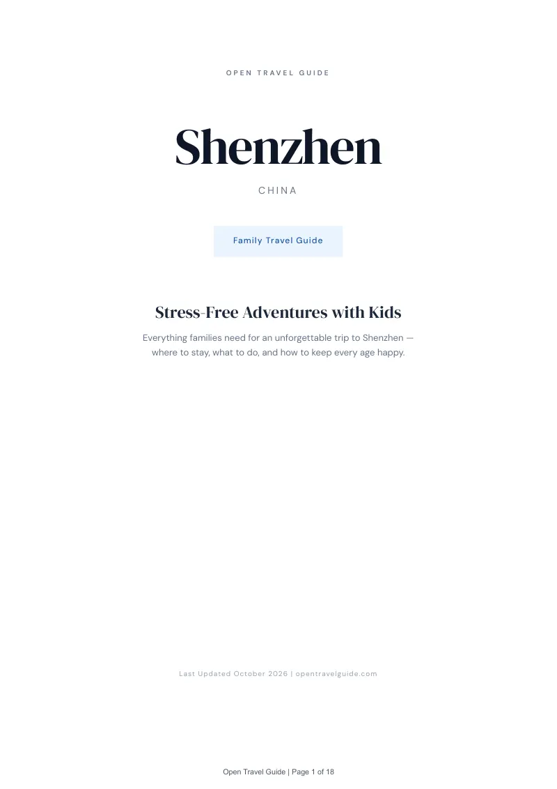 Shenzhen Family Travel Guide: Cover