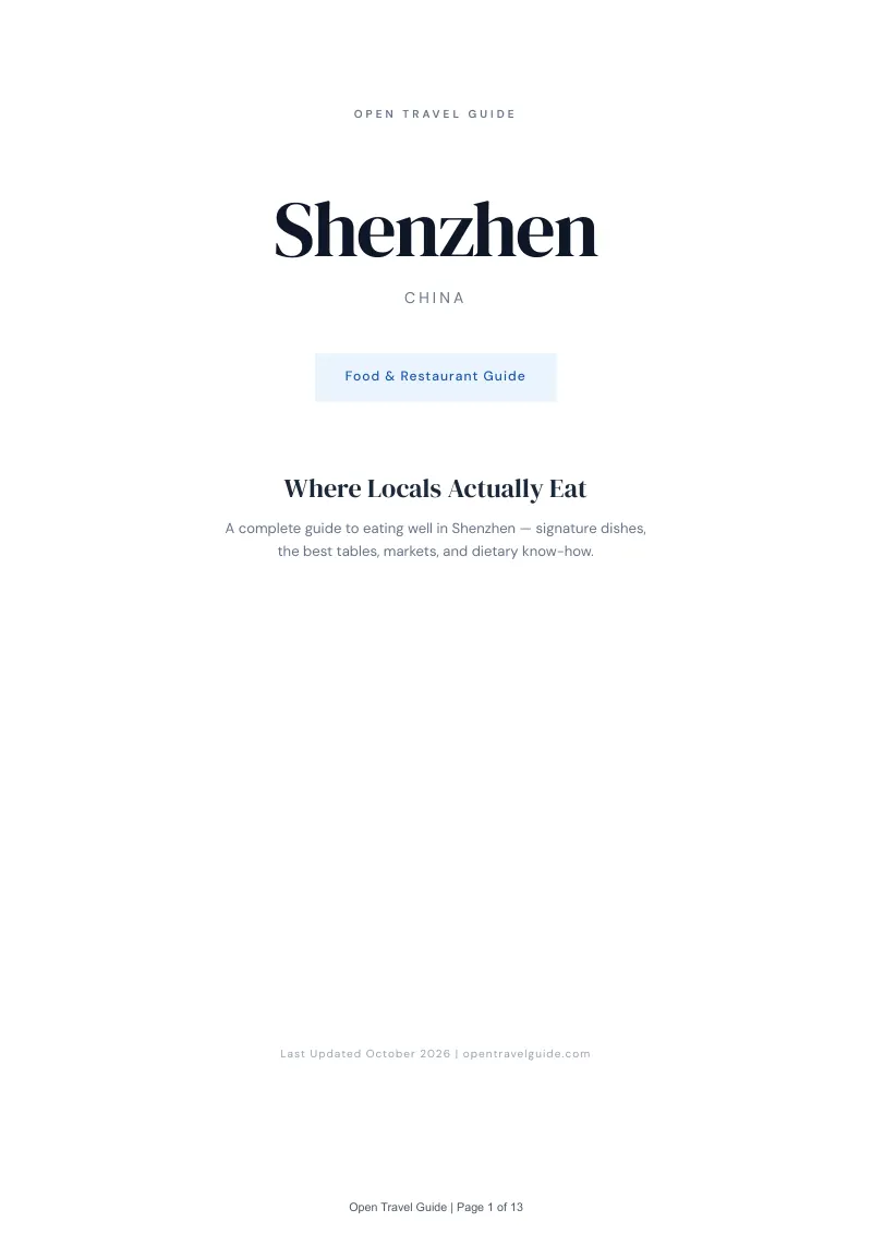 Shenzhen Food & Restaurant Guide: Cover