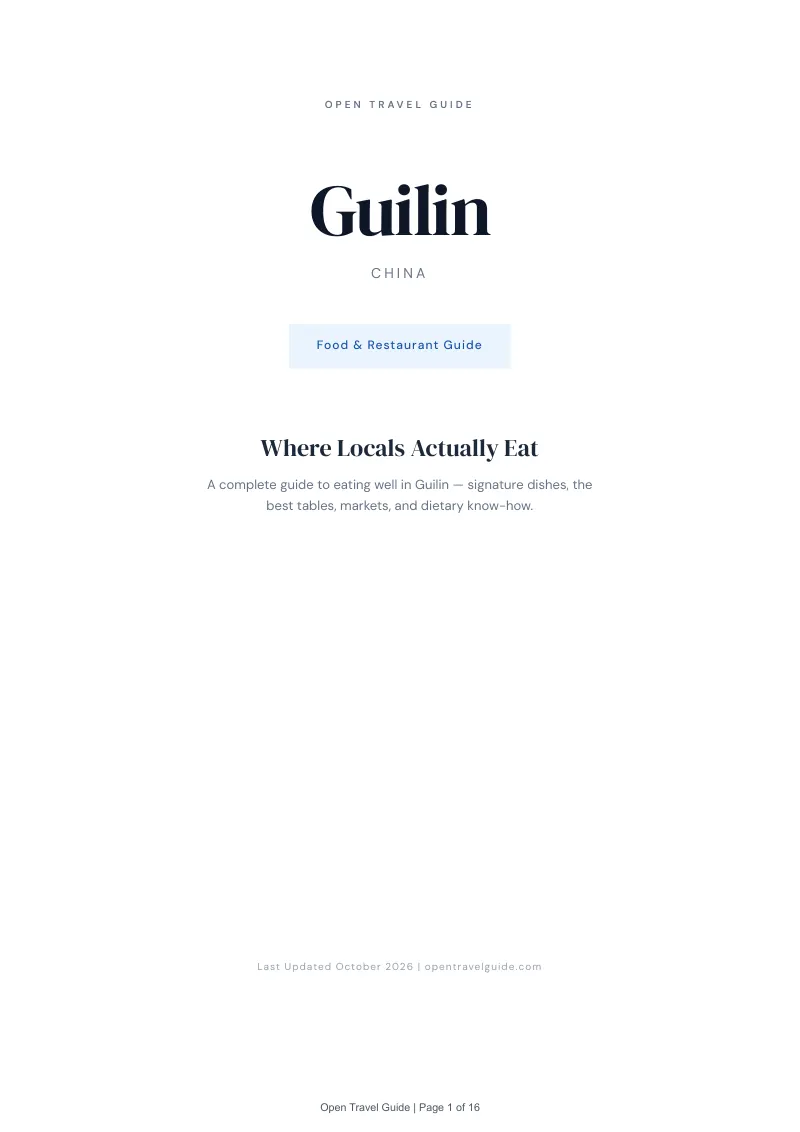 Guilin Food & Restaurant Guide: Cover