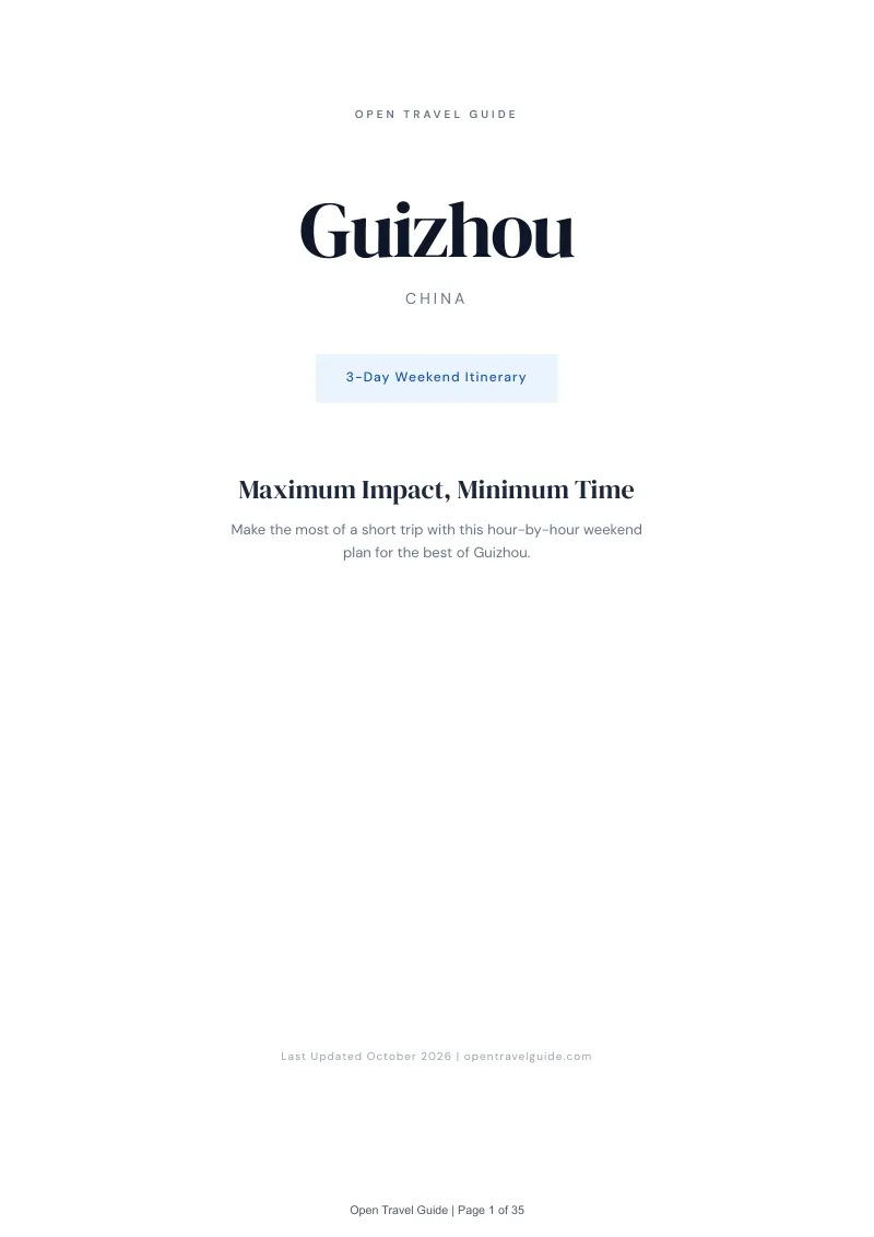 Guizhou 3-Day Weekend Itinerary: Cover
