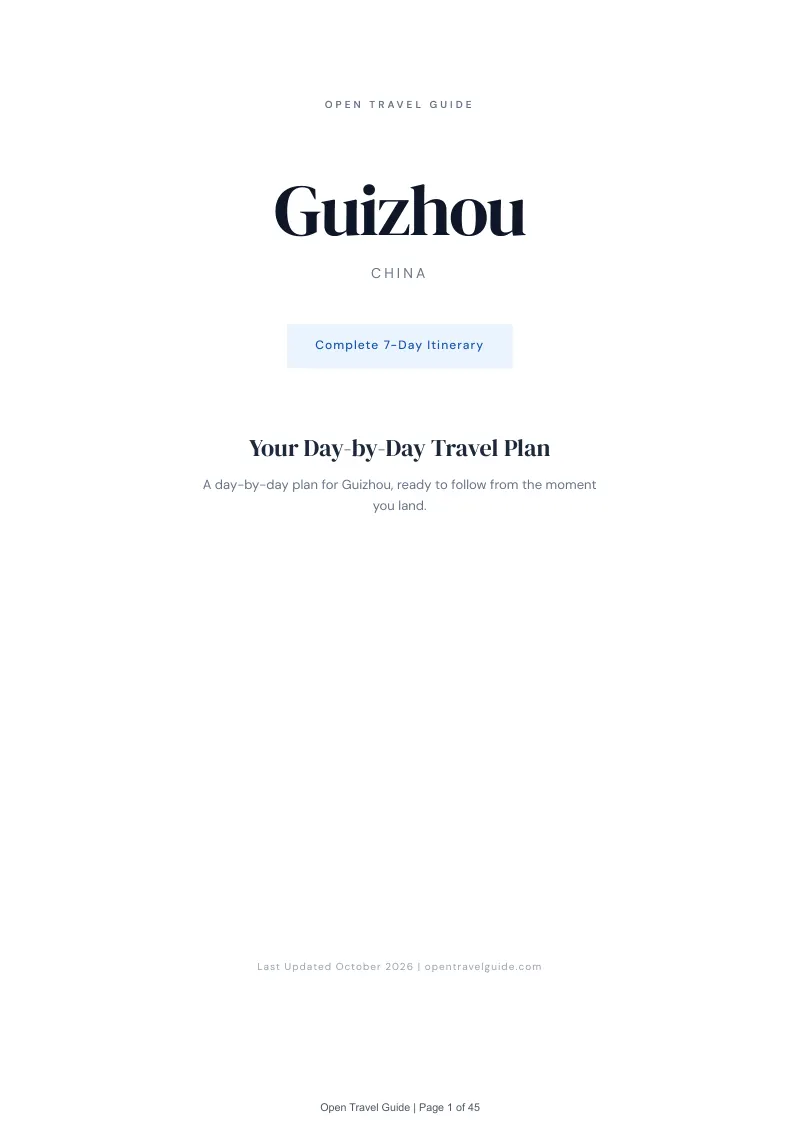 Guizhou 7-Day Itinerary: Cover